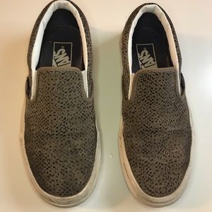 Brown/black snake skin slide vans